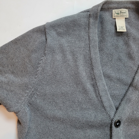 L.L. Bean Gray Grandpa V-Neck Cardigan Sweater size Large - Picture 10 of 16
